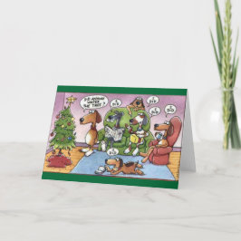De grappige Kaart van de Hond van Kerstmis