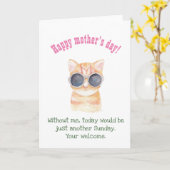 De grappige Kaart van de Kat van de Kaart van het (Gele Bloem)