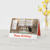 De grappige kaart van de kattenverjaardag (Gele Bloem)