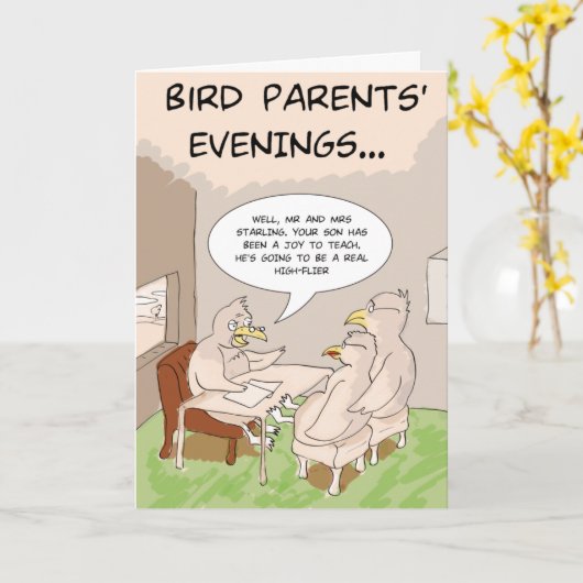 De grappige Kaart van de Verjaardag: De Avond van (Gele Bloem)