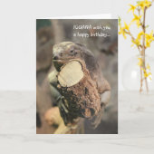 De grappige Kaart van de Verjaardag, het dutten (Gele Bloem)