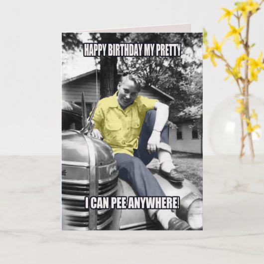 DE GRAPPIGE KAART VAN DE VERJAARDAG VAN DE FOTO (Gele Bloem)