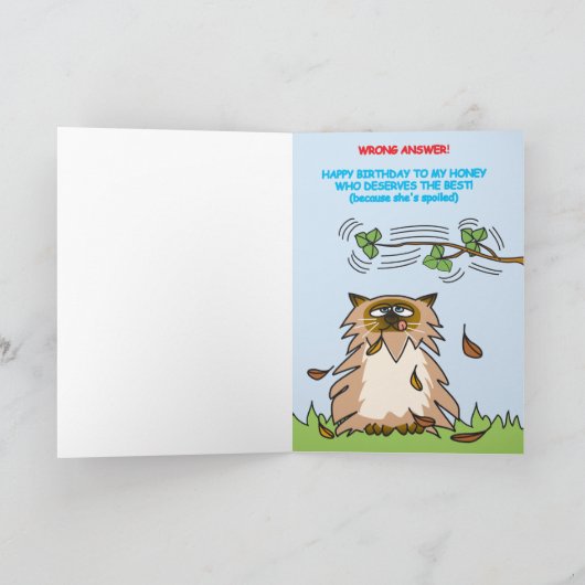 De grappige Kaart van de Verjaardag van de Kat (Binnen)