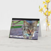 De grappige Kaart van de Verjaardag van de Kat (Gele Bloem)