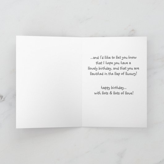 De grappige Kaart van de Verjaardag van de Lama, (Binnen)