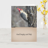 De grappige Kaart van de Verjaardag van de Specht (Gele Bloem)