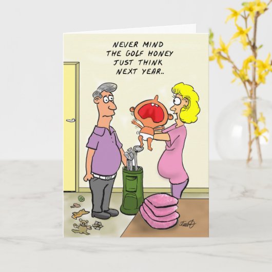 De grappige Kaart van de Verjaardag van het Golf (Gele Bloem)