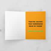 De grappige Kaart van Halloween van de Zombie (Binnen)