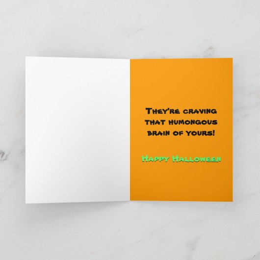De grappige Kaart van Halloween van de Zombie (Binnen)