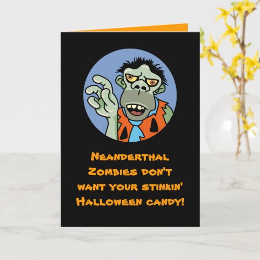 De grappige Kaart van Halloween van de Zombie (Gele Bloem)