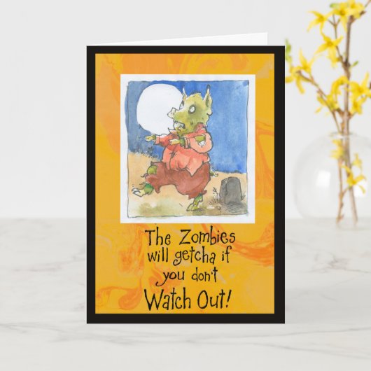 De grappige kaart van Halloween van het (Gele Bloem)