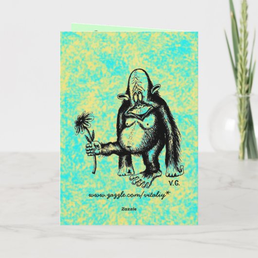 De grappige kaart van het aap Gelukkige Moederdag (Achterkant)