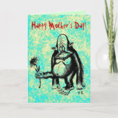De grappige kaart van het aap Gelukkige Moederdag (Voorkant)