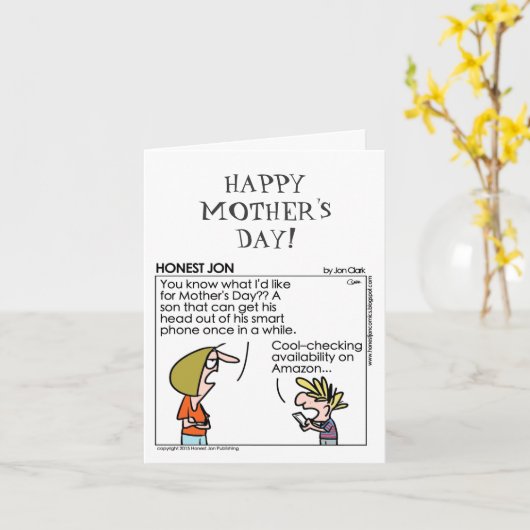 De grappige Kaart van het Moederdag (Gele Bloem)