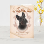 De grappige Kaart van het Moederdag Scottie (Gele Bloem)