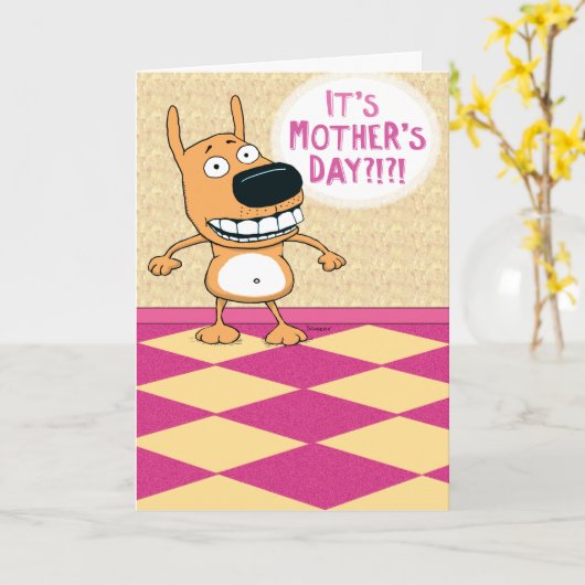 De grappige Kaart van het Moederdag van de (Gele Bloem)