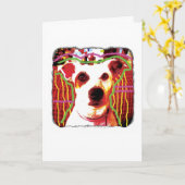 De grappige kaart van het Pop-art van Jack Russell (Gele Bloem)