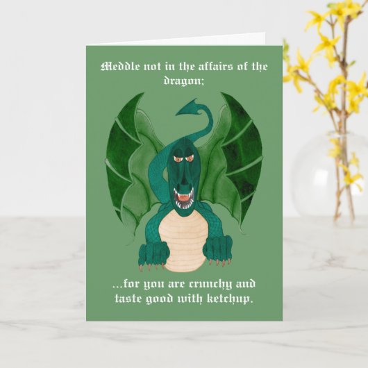 De grappige Kaarten van de Groeten van de Draak (Gele Bloem)