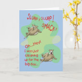 De grappige Kaarten van de Verjaardag: De Klapzoen (Gele Bloem)