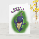 De grappige Kaarten van de Verjaardag: Walvis van (Gele Bloem)