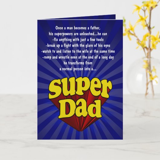 De grappige Kaarten van Vaderdag, Super Papa (Gele Bloem)