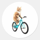 De grappige kat ronde sticker (Voorkant)