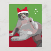De grappige Kat van het Calico van Kerstmis in het Feestdagenkaart (Voorkant)