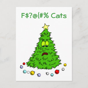 De grappige Katten van de Grappen van de Kerstboom Feestdagenkaart