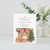 De grappige kerstboom bewoog de luie winter. aankondigingskaart (Staand voorkant)