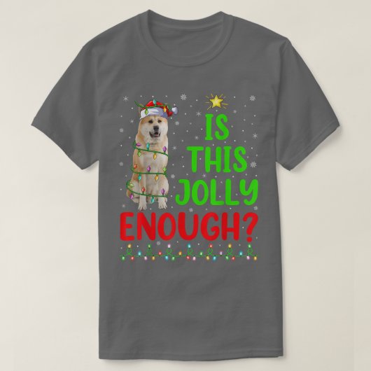 De grappige kerstboom is deze alleen genoeg Akita  T-shirt (Design voorkant)