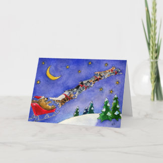 De grappige Kerstkaart van de Katten van het Feestdagen Kaart
