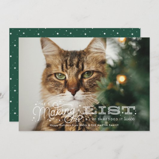 De grappige kerstkaart van de Naughty List (Voorkant / Achterkant)