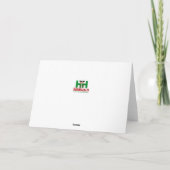 De grappige kerstkerstkerstman die door de sneeuw  feestdagen kaart (Achterkant)