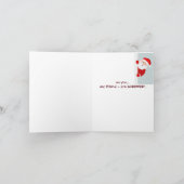 De grappige kerstkerstman komt je tegen kaart (Binnen)