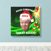 De grappige kerstman 2024 maakt kerst weer geweldi canvas afdruk (Insitu (Houten vloer))