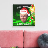 De grappige kerstman 2024 maakt kerst weer geweldi canvas afdruk (Insitu (Woonkamer))