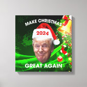 De grappige kerstman 2024 maakt kerst weer geweldi canvas afdruk (Voorkant)