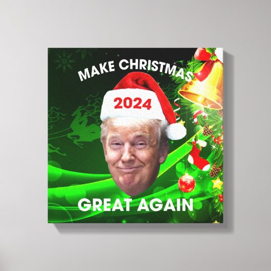 De grappige kerstman 2024 maakt kerst weer geweldi canvas afdruk (Voorkant)
