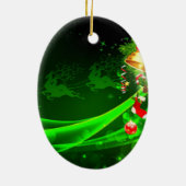 De grappige kerstman 2024 maakt kerst weer geweldi keramisch ornament (Achterkant)