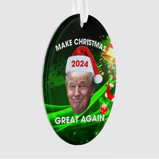 De grappige kerstman 2024 maakt kerst weer geweldi ornament (voorkant)