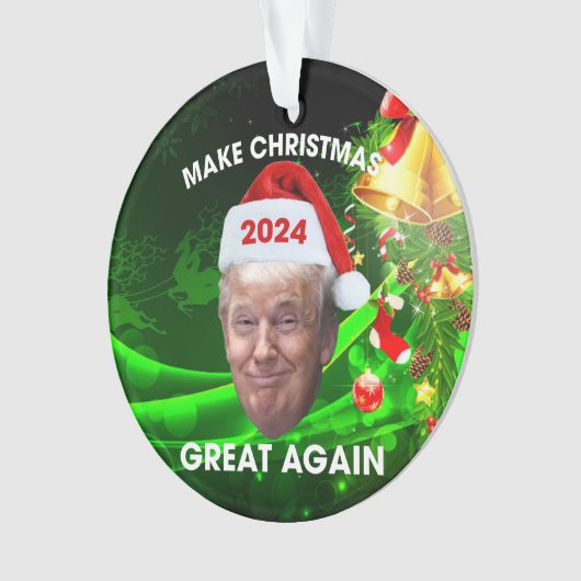 De grappige kerstman 2024 maakt kerst weer geweldi ornament (voorkant)