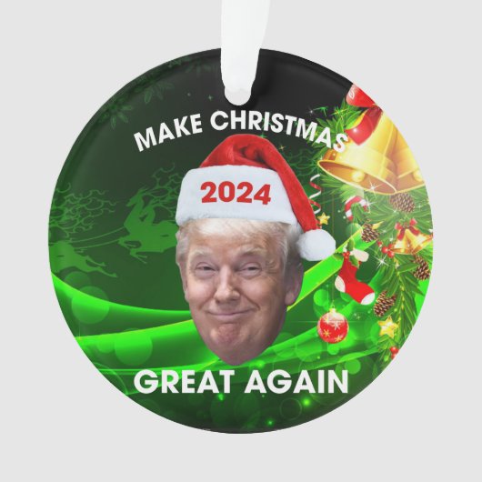 De grappige kerstman 2024 maakt kerst weer geweldi ornament (voorkant)