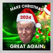 De grappige kerstman 2024 maakt kerst weer geweldi poster (Voorkant)