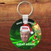 De grappige kerstman 2024 maakt kerst weer geweldi sleutelhanger (Voorkant)