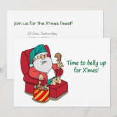 De grappige kerstman breekt uit met kerstfeest kaart (Voorkant / Achterkant)