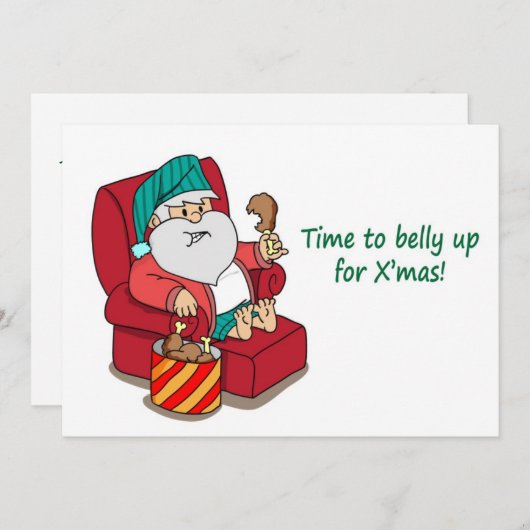 De grappige kerstman breekt uit met kerstfeest kaart (Voorkant / Achterkant)