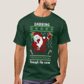 De grappige kerstman die door de sneeuwkerst heen  t-shirt (Voorkant)