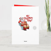 De grappige Kerstman die Ruwe Kerstmis hebben Feestdagen Kaart (Achterkant)