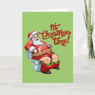 De grappige Kerstman die Ruwe Kerstmis hebben Feestdagen Kaart