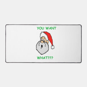 De grappige kerstman verbaasde je wat je wilt bureaumat